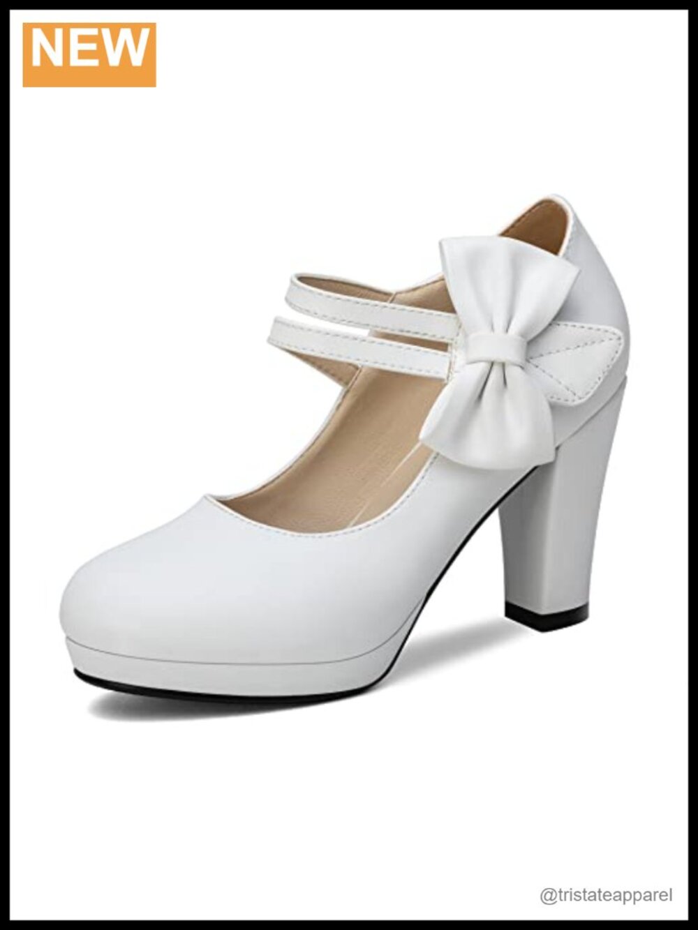 Mary Jane High Heel Pumps Ankle Strap Bow Closed Toe Dress Shoes